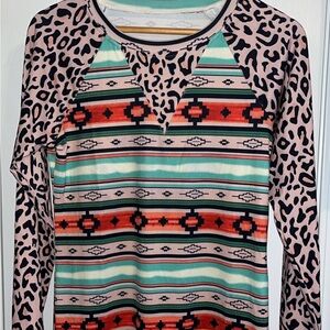 Trendy Multicolor Patterned Women's Top